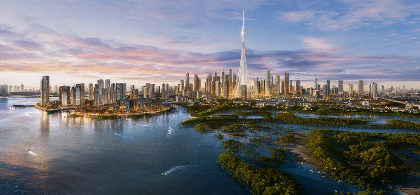 Waterfront architecture in Dubai